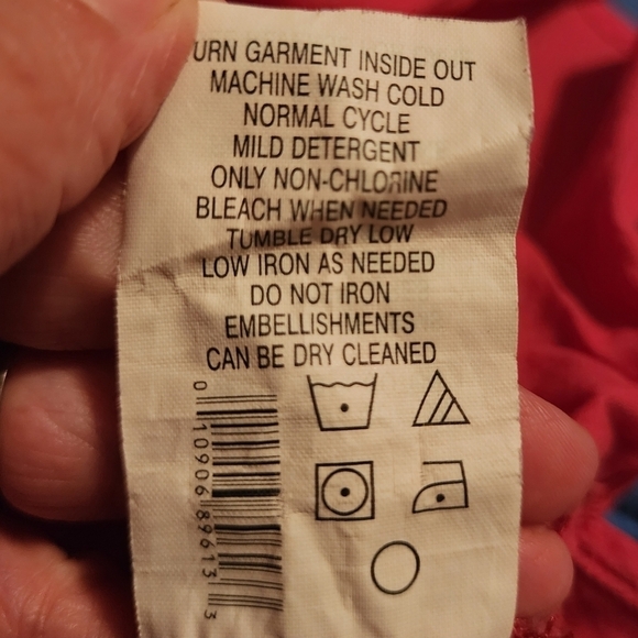 Motherhood Maternity Pink Embroidered V-Neck Tie Back Top Women's Large L EUC - Picture 8 of 8